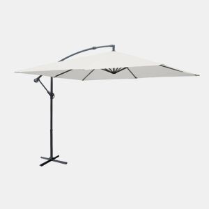3x3m guarda-sol quadrado offset, Hardelot, Cru, 300x295x250 cm
