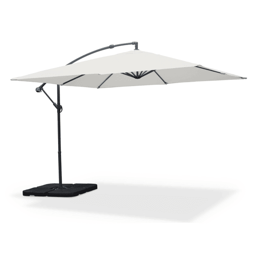3x3m guarda-sol quadrado offset, Hardelot, Cru, 300x295x250 cm