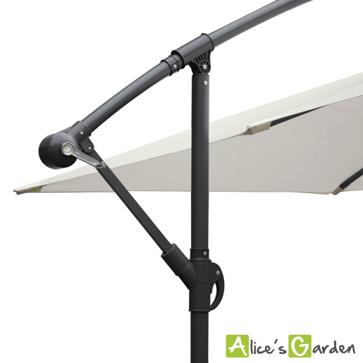 3x3m guarda-sol quadrado offset, Hardelot, Cru, 300x295x250 cm