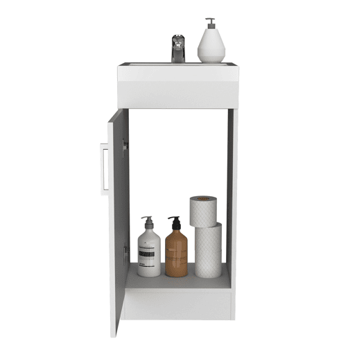 Armário de casa de banho Madrid com 1 porta e arrumação inferior, branco, 83 cm X 40 cm X 33 cm