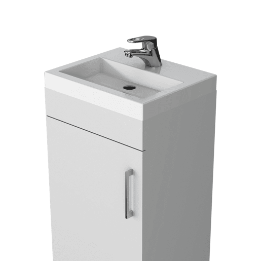 Armário de casa de banho Madrid com 1 porta e arrumação inferior, branco, 83 cm X 40 cm X 33 cm