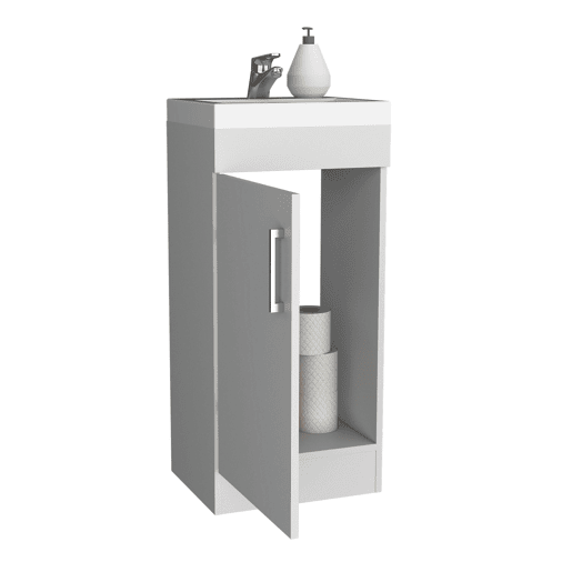 Armário de casa de banho Madrid com 1 porta e arrumação inferior, branco, 83 cm X 40 cm X 33 cm