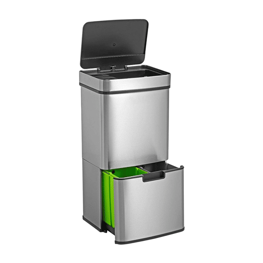 WELL HOME Lixeira 62L (37L+25L) com 2 compartimentos WELL HOME Lixeira 62L (37L+25L) com 2 compartimentos