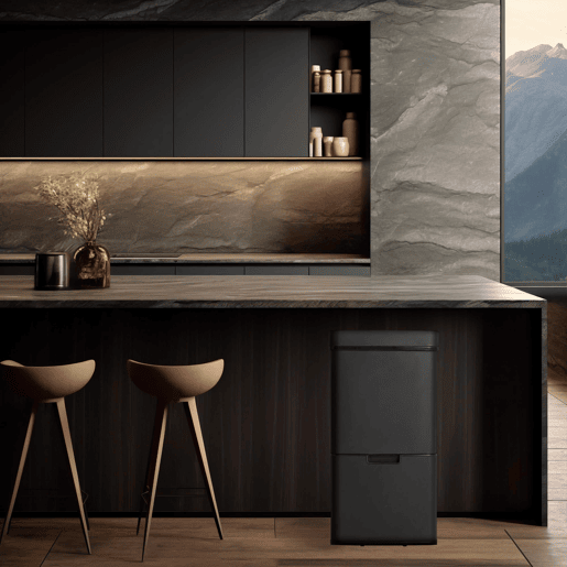 WELL HOME Lixeira 62L (37L+25L) com 2 compartimentos