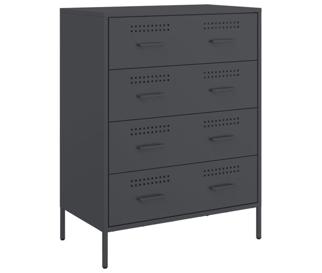 Vidaxl aparador de acero gris antracita 68x39x89 cm