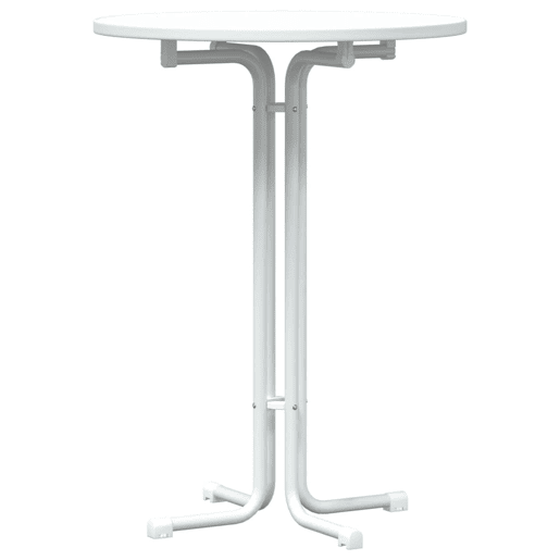 vidaXL Mesa de bar Ø80x110 cm derivados de madeira e aço branco