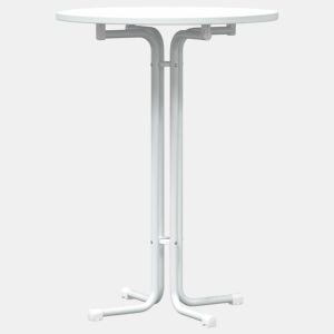 vidaXL Mesa de bar Ø80x110 cm derivados de madeira e aço branco