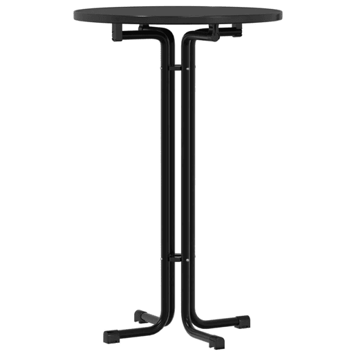 vidaXL Mesa de bar Ø70x110 cm derivados de madeira e aço preto vidaXL Mesa de bar Ø70x110 cm derivados de madeira e aço preto