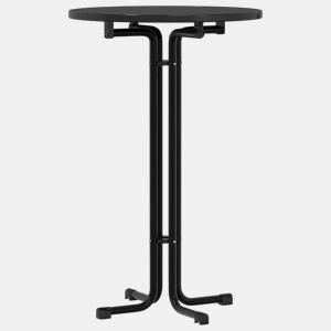 vidaXL Mesa de bar Ø70x110 cm derivados de madeira e aço preto