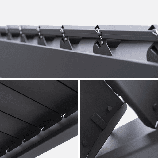 3x3m pérgola bioclimática de alumínio com lâminas ajustáveis, Triomphe 3x3m, Antracite, 301x301x250 cm