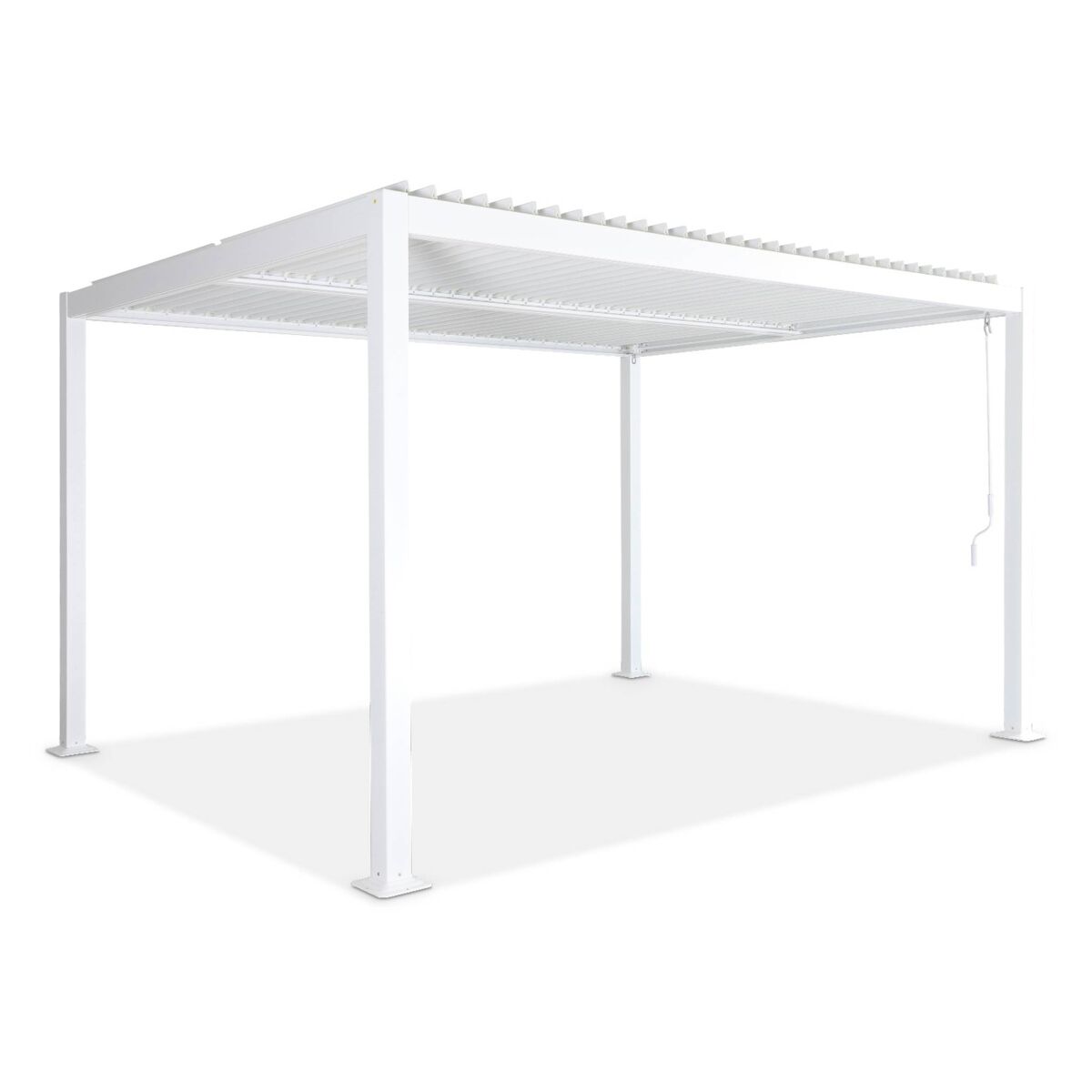 Pérgola bioclimática 3 x 4m de aluminio y acero con lamas orientables blanco