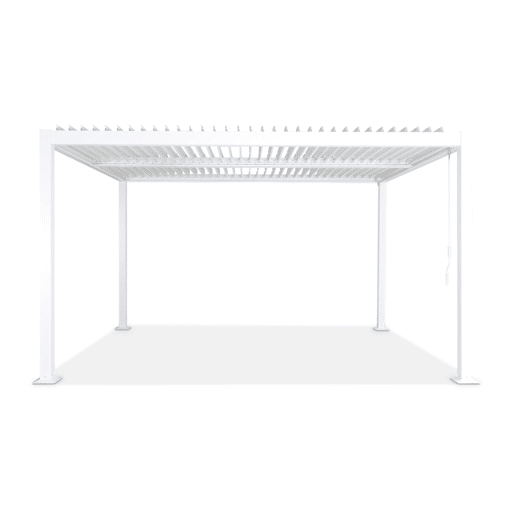 Pérgola bioclimática 3x4m alumínio e aço lâminas orientáveis, Palace 3x4m, Branco, 392x292x211 cm