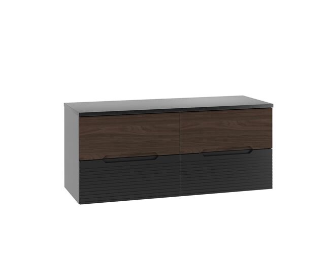Mueble bajo lavabo 120cm encimera Sylla Negro y madera