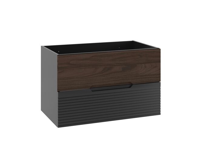 Mueble bajo lavabo 80cm Sylla Negro y madera