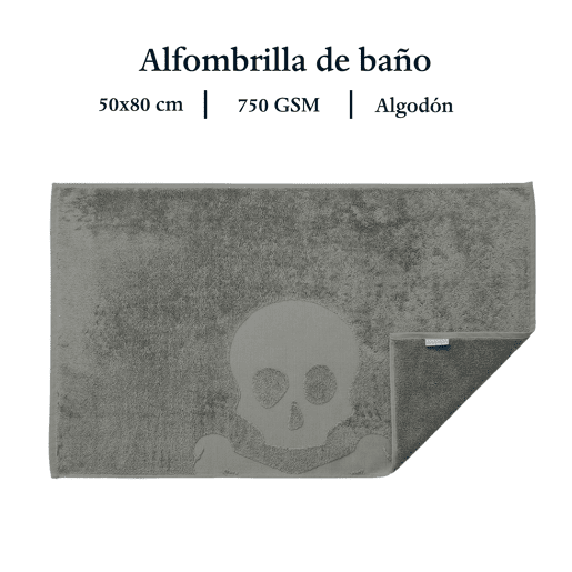 Tapete de banho caveira 50x80cm 100% algodão verde Scalpers Home