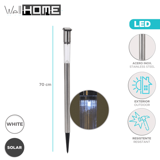 Luz solar de aço inoxidável Well Home