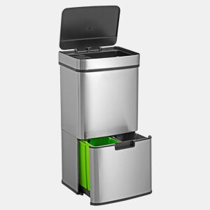 WELL HOME Lixeira 72L (47L+25L) com 2 compartimentos