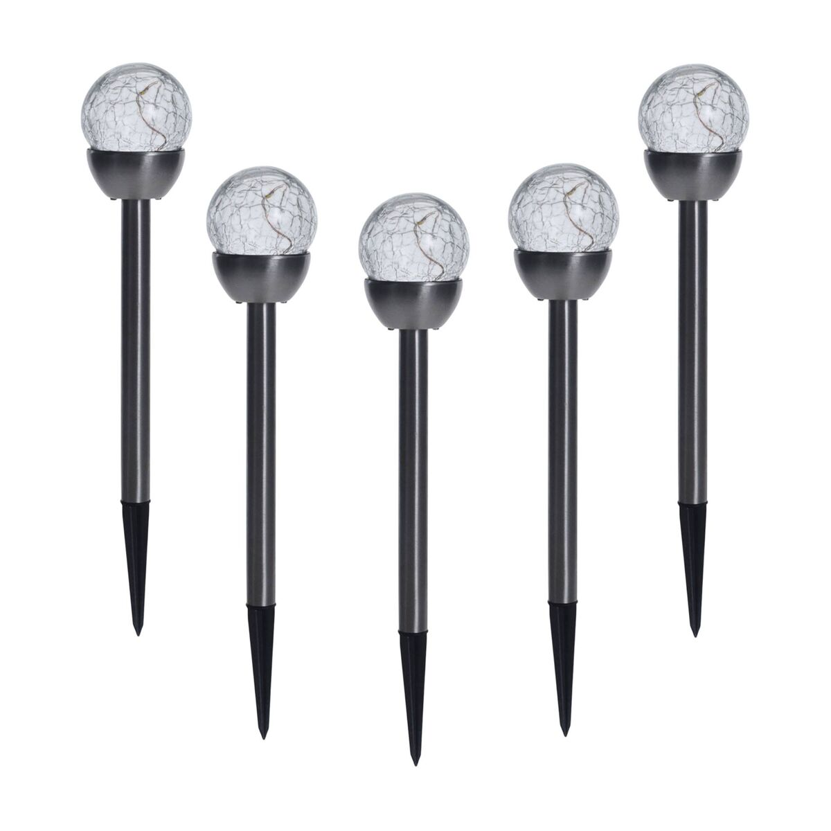 Well home juego de 5 luces solares en acero inoxidable ø6cm