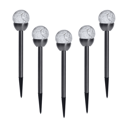 Well Home Conjunto de 5 luzes solares em aço inoxidável Ø6cm