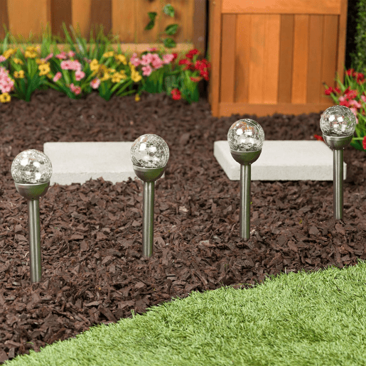 Well Home Conjunto de 5 luzes solares em aço inoxidável Ø6cm