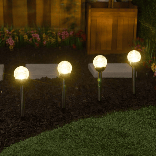 Well Home Conjunto de 5 luzes solares em aço inoxidável Ø6cm