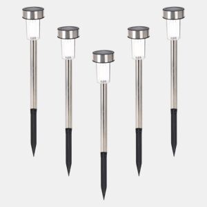 Well Home Conjunto de 5 luzes solares Ø4,6cm em aço inoxidável