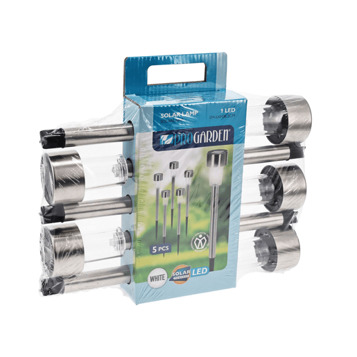 Well Home Conjunto de 5 luzes solares Ø4,6cm em aço inoxidável