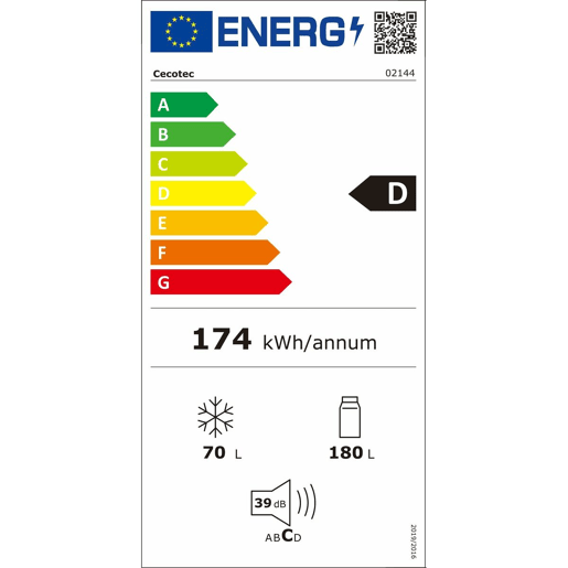 Frigorífico Combinado Cecotec Bolero CoolMarket Combi 250 Preto