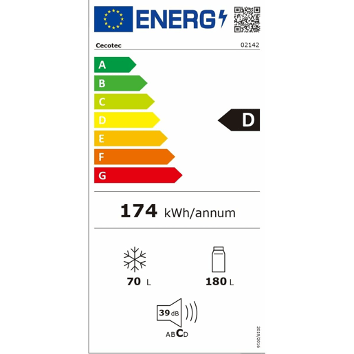 Frigorífico Combinado Cecotec Bolero CoolMarket Combi 250 Branco