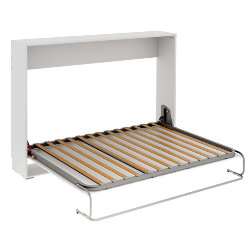 Cama dobrável 135x190 cm Quarto juvenil, cama de hóspedes dobrável horizontal branco fosco Cama dobrável 135x190 cm Quarto juvenil, cama de hóspedes dobrável horizontal branco fosco