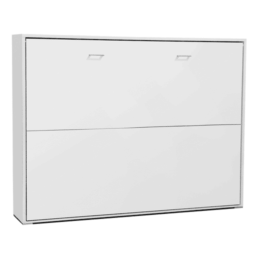 Cama dobrável 135x190 cm Quarto juvenil, cama de hóspedes dobrável horizontal branco fosco Cama dobrável 135x190 cm Quarto juvenil, cama de hóspedes dobrável horizontal branco fosco