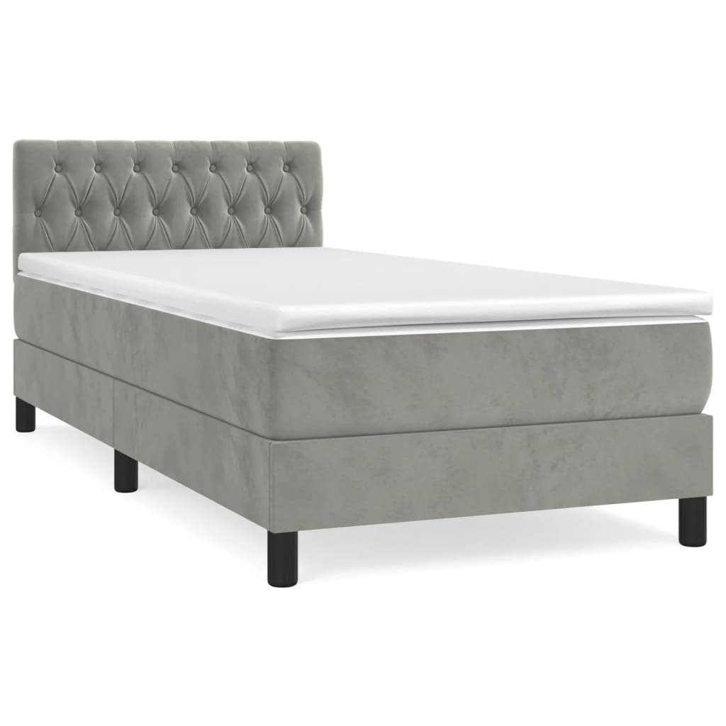 Cama box spring 90x200 Gris
