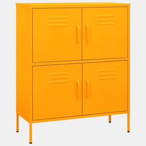 vidaXL Armário de arrumação aço 80x35x101,5 cm amarelo mostarda