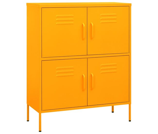 Vidaxl armario de almacenamiento acero amarillo mostaza 80x35x101,5 cm