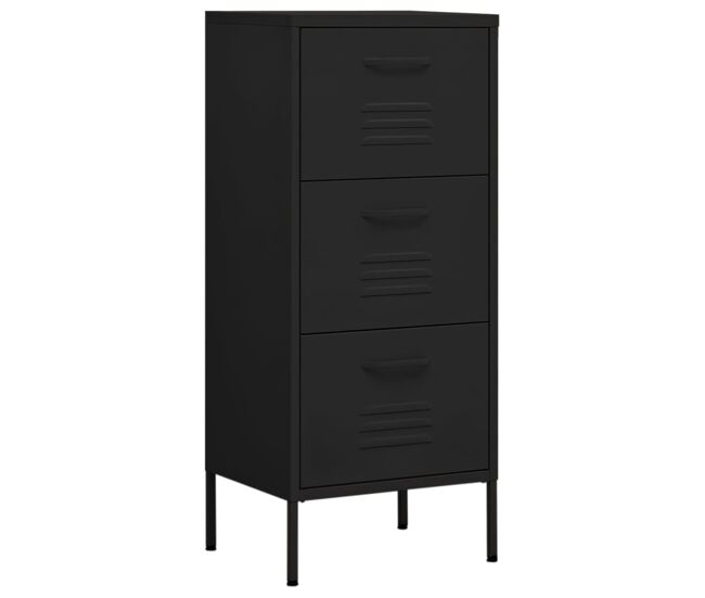 Vidaxl armario de almacenamiento acero negro 42,5x35x101,5 cm