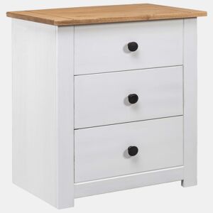 vidaXL Mesa de cabeceira 46x40x57 cm madeira de pinho panama branco