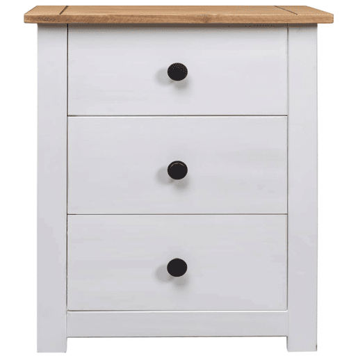vidaXL Mesa de cabeceira 46x40x57 cm madeira de pinho panama branco vidaXL Mesa de cabeceira 46x40x57 cm madeira de pinho panama branco