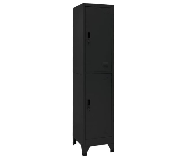 Vidaxl taquilla de acero negro 38x45x180 cm