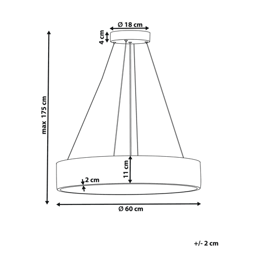 Candeeiro LED suspenso BALILI Metal Branco