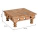 Mesa centro de madera tallada acabado artesanal 33x33 Mesa centro de madera tallada acabado artesanal 33x33 Multicolor