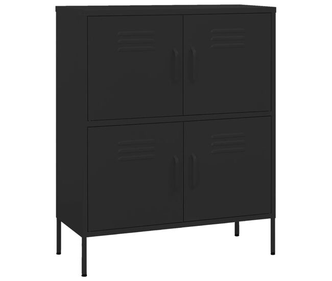 Vidaxl armario de almacenamiento acero negro 80x35x101,5 cm