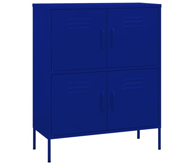 Vidaxl armario de almacenamiento acero azul marino 80x35x101,5 cm