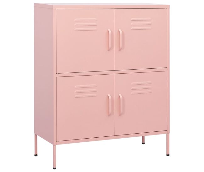 Vidaxl armario de almacenamiento acero rosa 80x35x101,5 cm