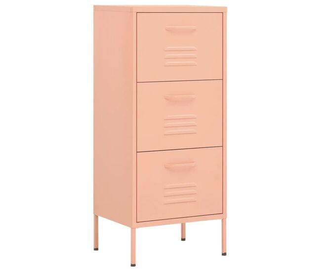 Vidaxl armario de almacenamiento acero rosa 42,5x35x101,5 cm