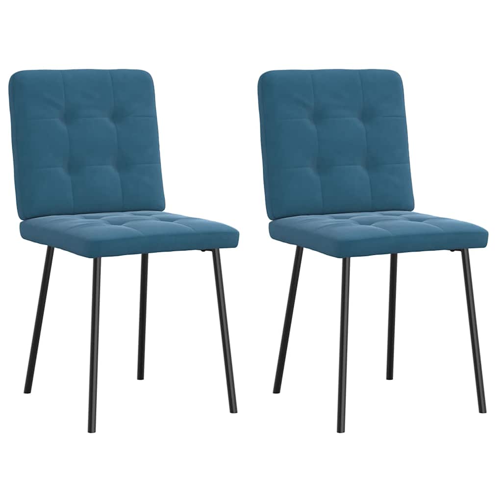 Vidaxl sillas de comedor 2 unidades terciopelo azul