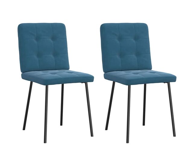 Vidaxl sillas de comedor 2 unidades terciopelo azul