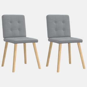 vidaXL Cadeiras de jantar 2 pcs tecido cinzento-claro