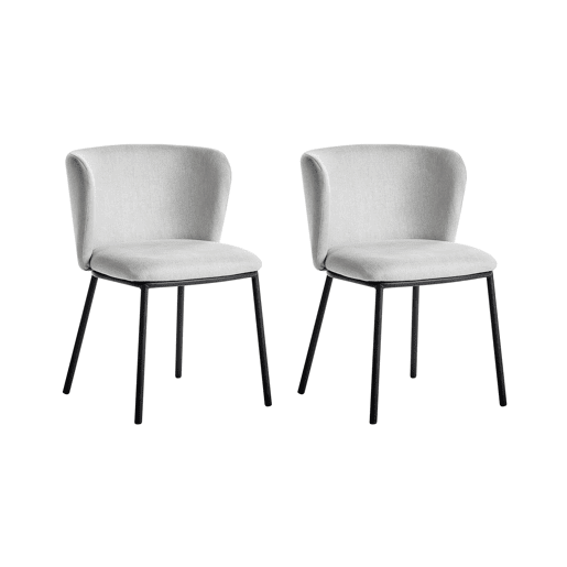 Conjunto de 2 cadeiras de jantar MINA Cinzento claro Conjunto de 2 cadeiras de jantar MINA Cinzento claro