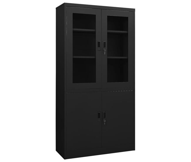 Vidaxl armario de oficina de acero negro 90x40x180 cm