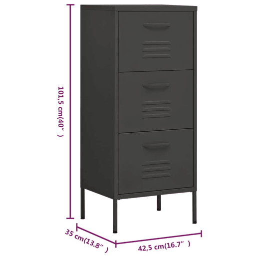 vidaXL Armário de arrumação aço 42,5x35x101,5 cm antracite